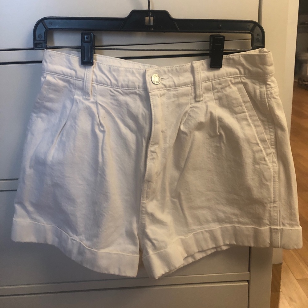 High waisted White Jean Shorts